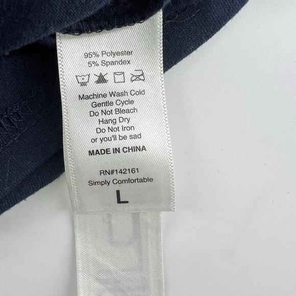 Lularoe Stasha Shirt Womens Large Navy Blue Ruffles Cap Sleeve Casual Stretchy - Picture 5 of 6